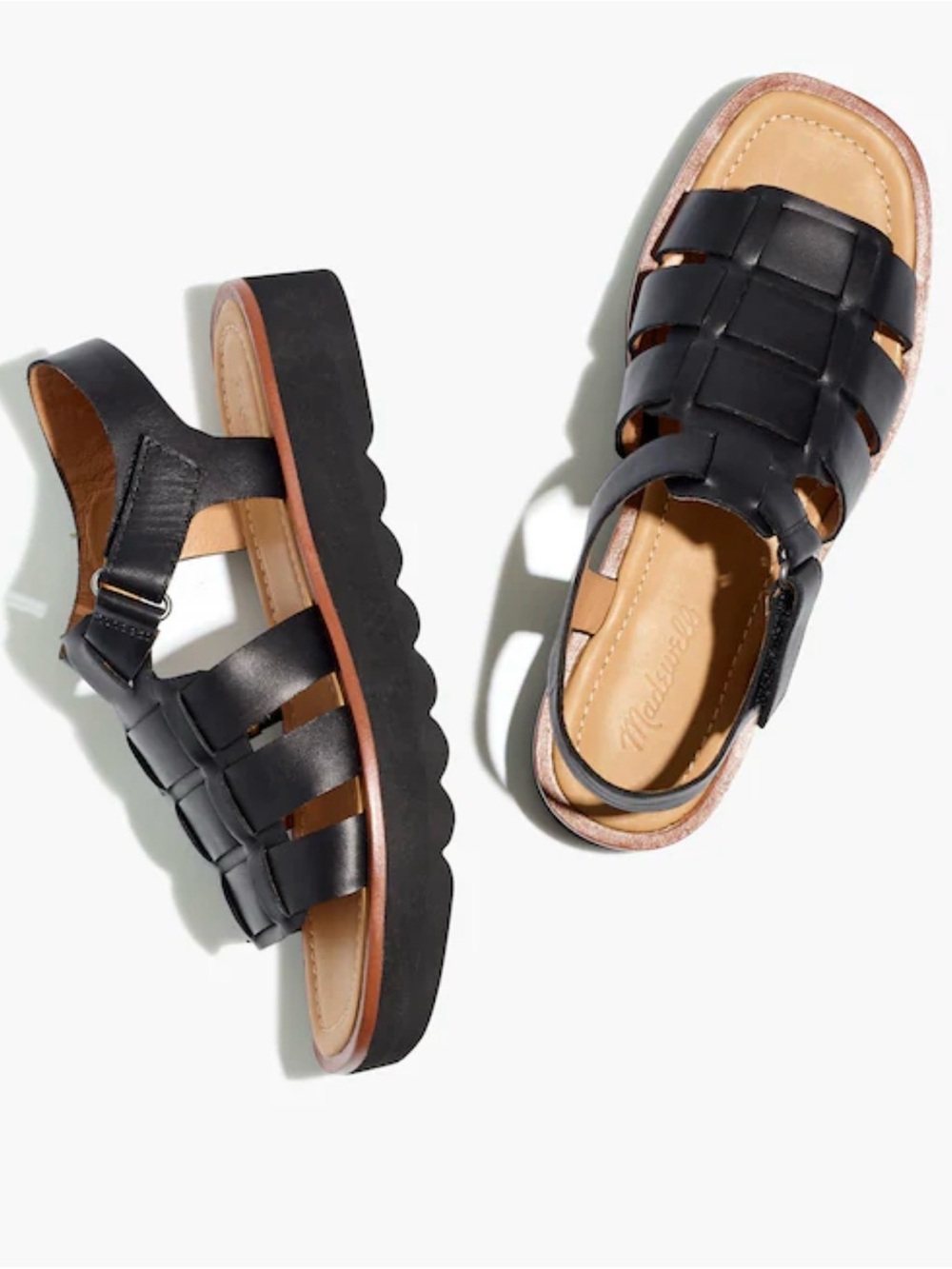 *NEW* MADEWELL Lugsole Leather Fisherman Sandals True Black size 10